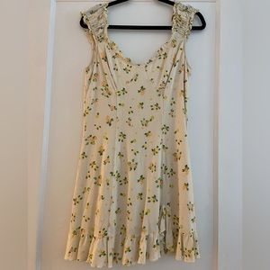 Free People Ruffled Citrus Pattern Sundress